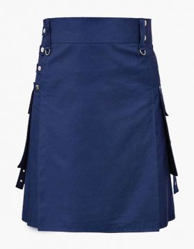 Men's Navy Blue Utility Kilt- Front Image