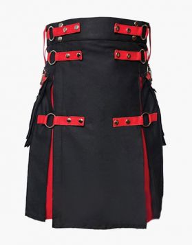 Men's Black Rainbow Hybrid Kilt- Front Image