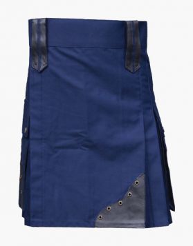 Modern Navy Blue Utility Kilt