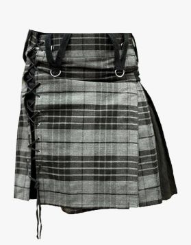 Grey Box Pleated Hybrid Kilt UK