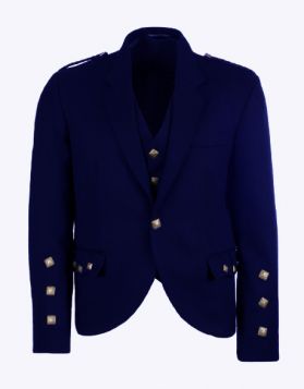 NAVY BLUE ARGYLE KILT JACKET WITH VEST