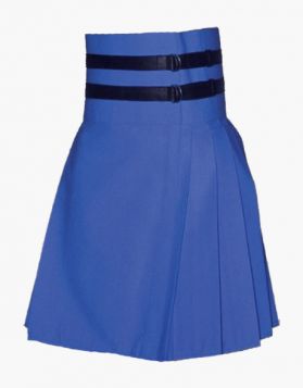 New Modern Women Navy Blue Casual Kilt - front Image