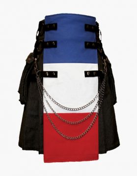 Patriotic Gothic French Flag Kilt