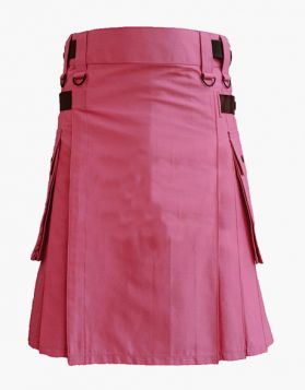 Pink Cotton Utility Kilt 