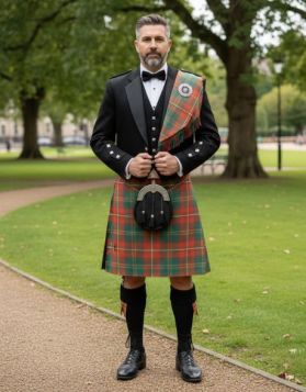 Prince Charlie Ancient Hay Tartan Kilt Outfit