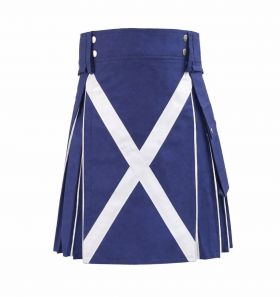 Scottish Flag Kilt With White Line