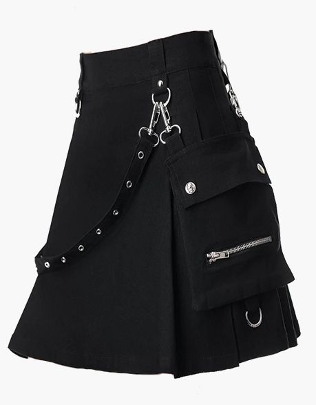 Ladies Black Punk Mini Skirt