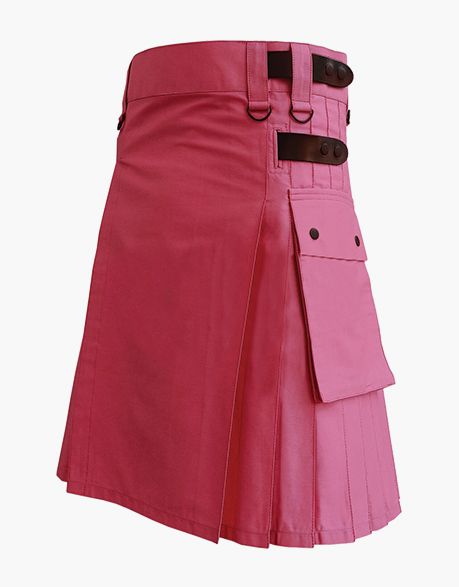 Pink Cotton Utility Kilt