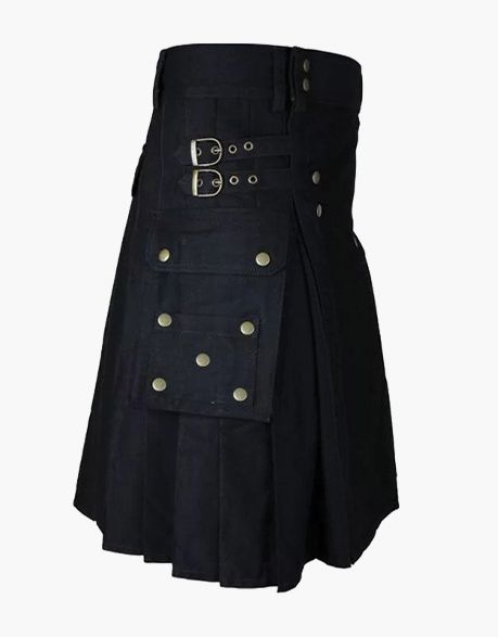 UT Kilts Standard Utility Kilt For Men - Poly-Viscose, Cargo Pockets, Adjustable Snap Closures